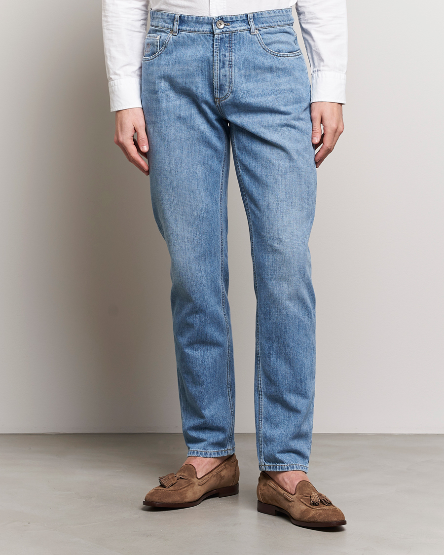 Heren | Blauwe jeans | Brunello Cucinelli | Traditional Fit Jeans Blue Wash