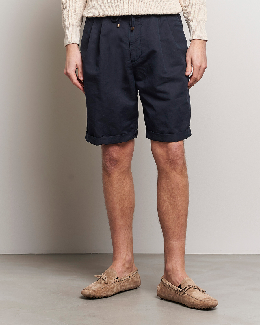 Heren | Trekkoord shorts | Brunello Cucinelli | Drawstring Shorts Navy