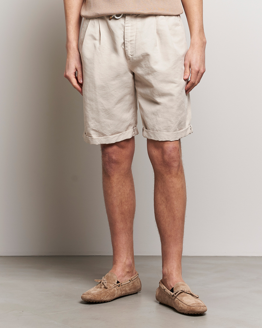 Heren | Trekkoord shorts | Brunello Cucinelli | Drawstring Shorts Light Beige