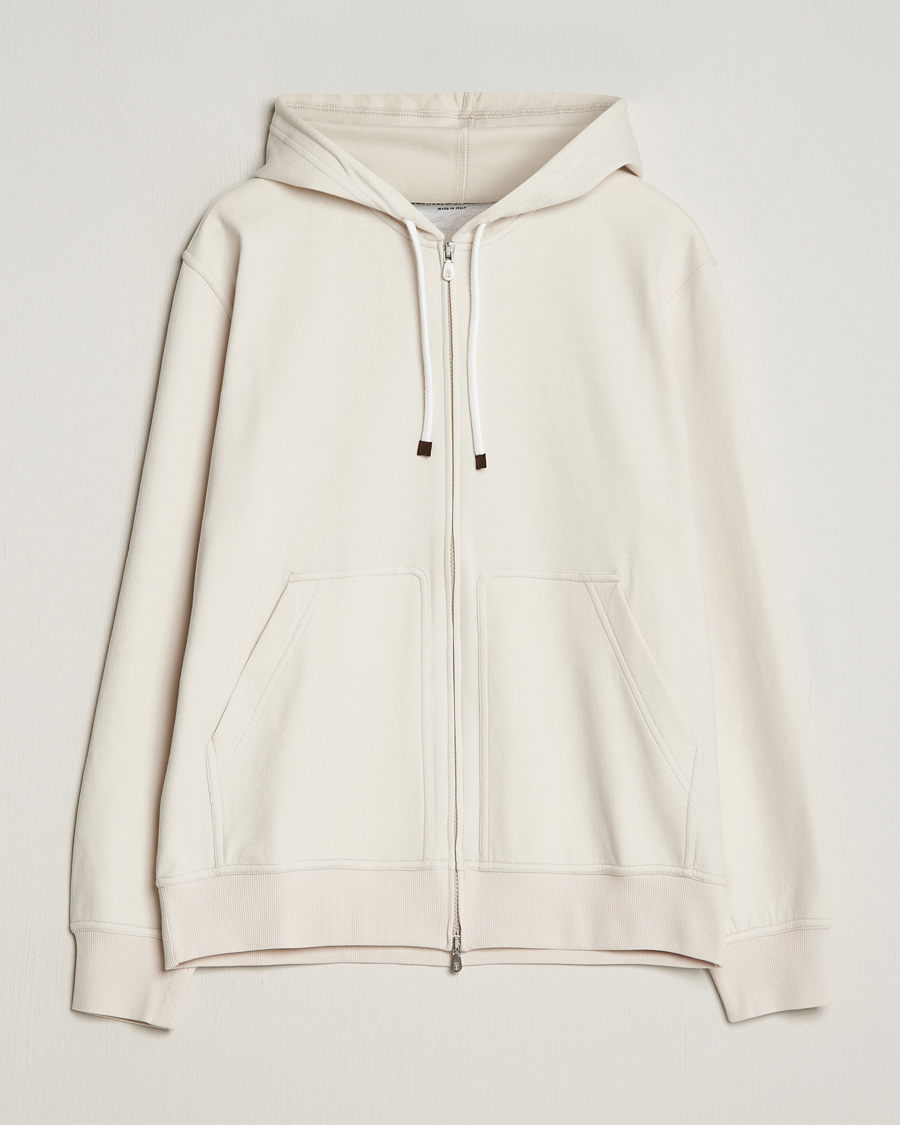 Heren | Truien | Brunello Cucinelli | Soft Cotton Full Zip Hoodie Light Beige