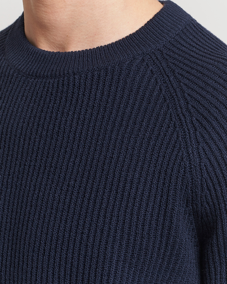 Heren | Truien | Brunello Cucinelli | Heavy Rib Stitch Crew Neck Navy
