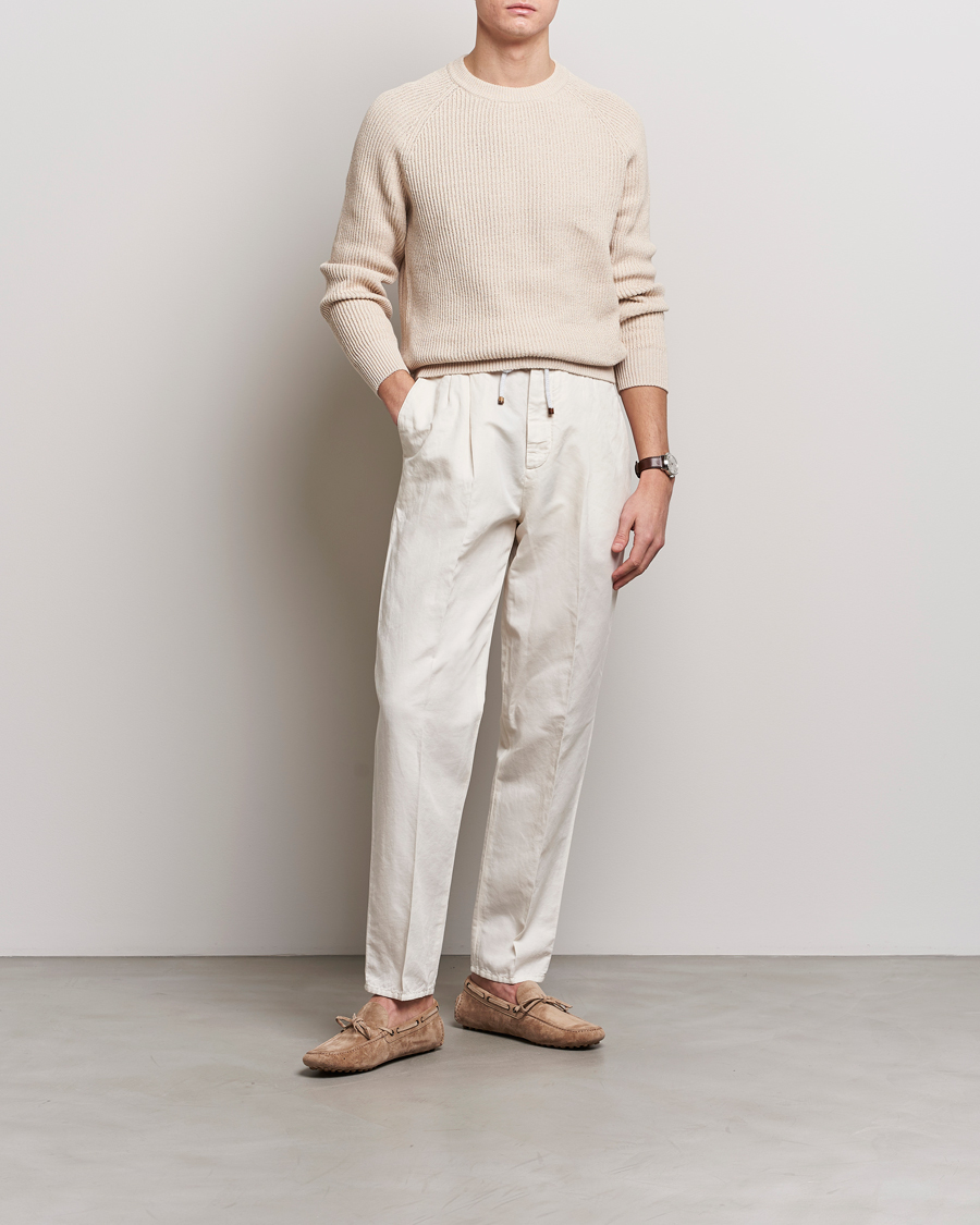Heren | Truien | Brunello Cucinelli | Heavy Rib Stitch Crew Neck Light Beige
