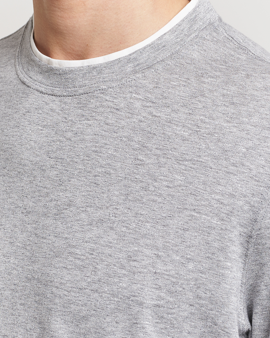 Heren | T-shirts | Brunello Cucinelli | Cotton/Linen T-Shirt Light Grey