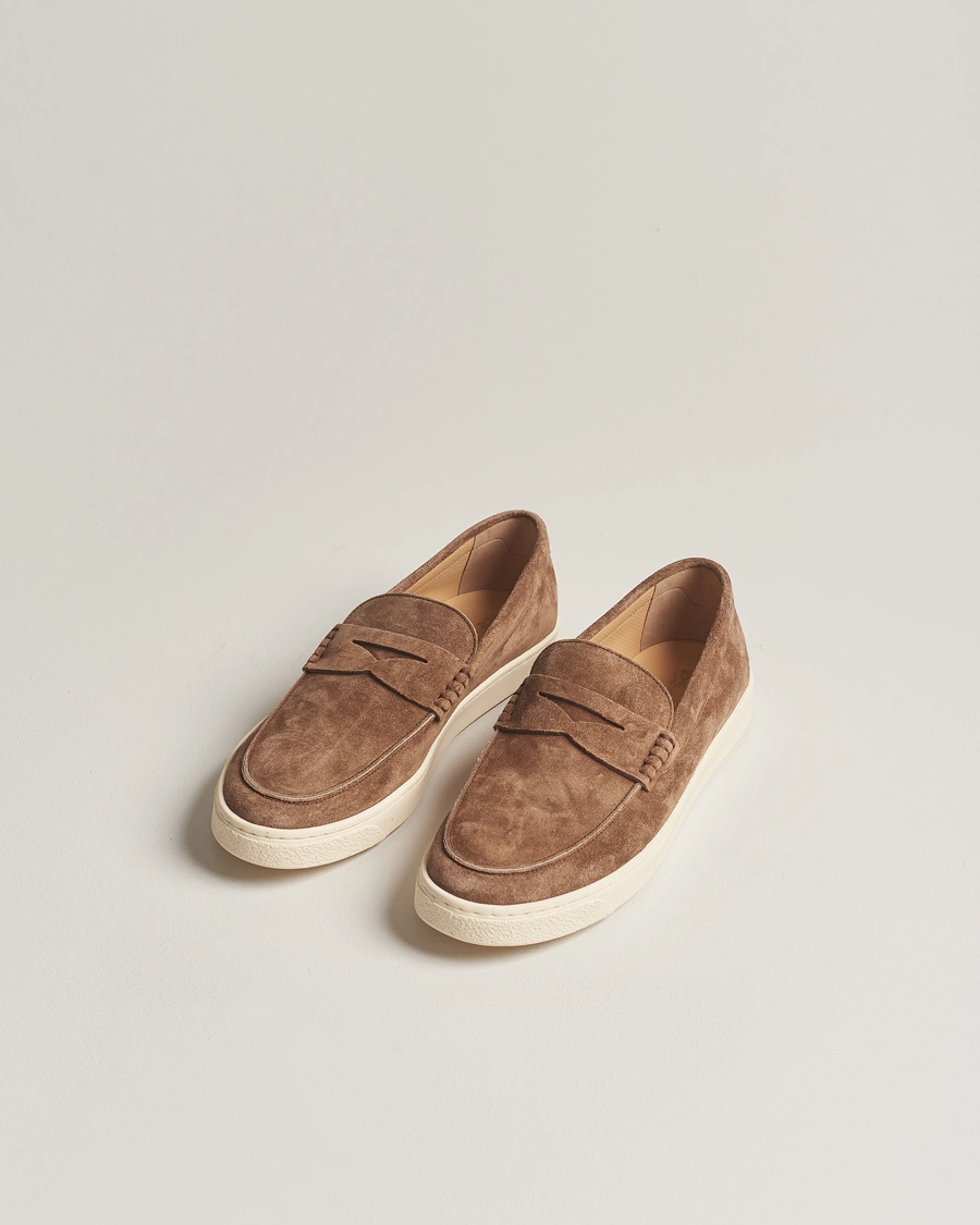 Heren | Handgemaakte schoenen | Brunello Cucinelli | Moccasin Loafer Brown Suede
