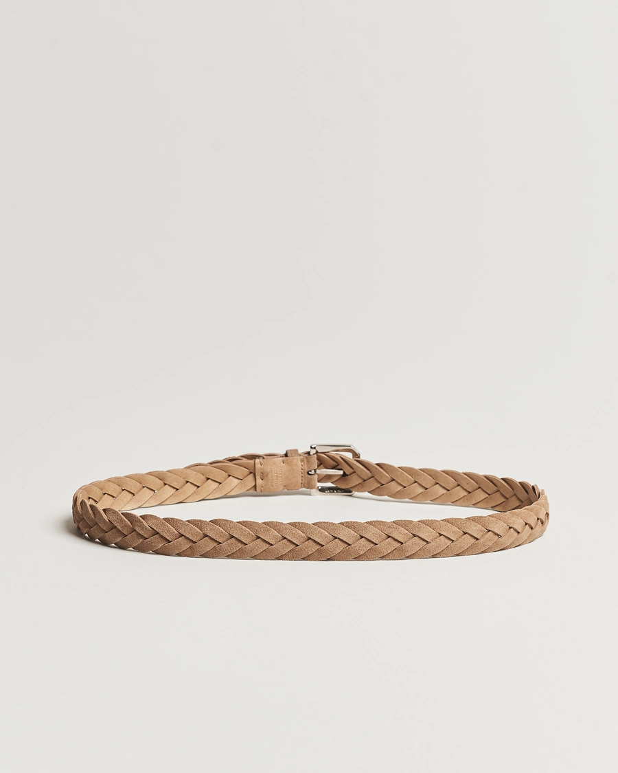 Men | Luxury Brands | Brunello Cucinelli | Braided Belt Desert Suede