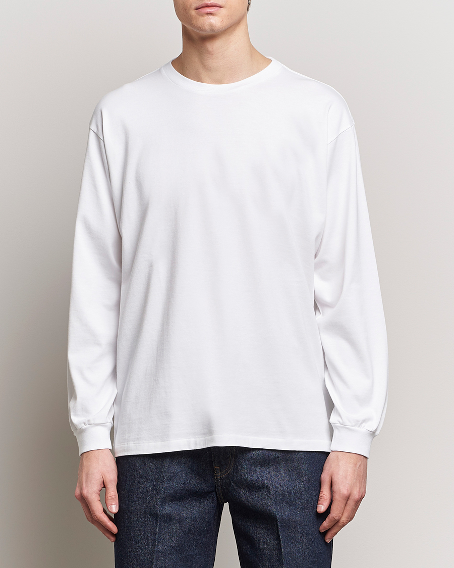 Heren | T-shirts met lange mouwen | Auralee | Luster Plating Long Sleeve T-Shirt White
