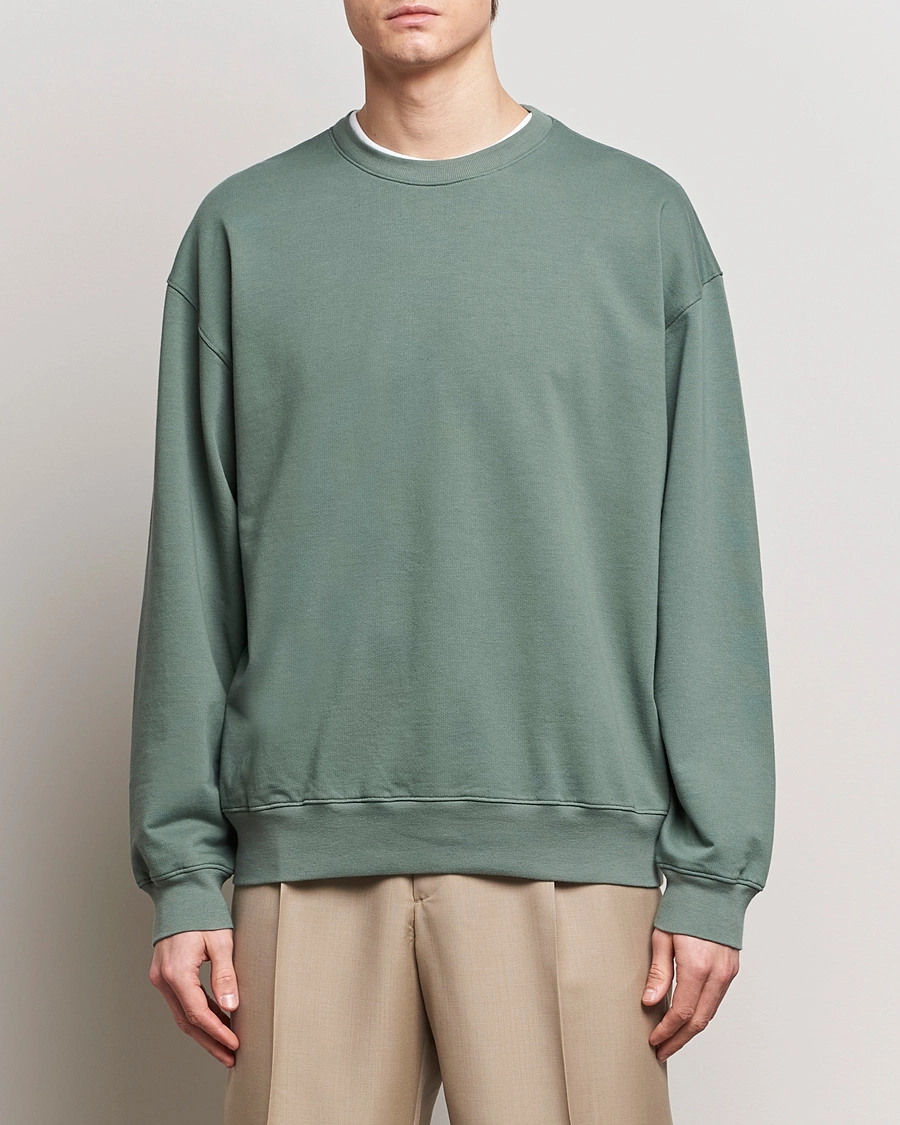 Heren | Afdelingen | Auralee | Super High Gauze Sweatshirt Dustry Green