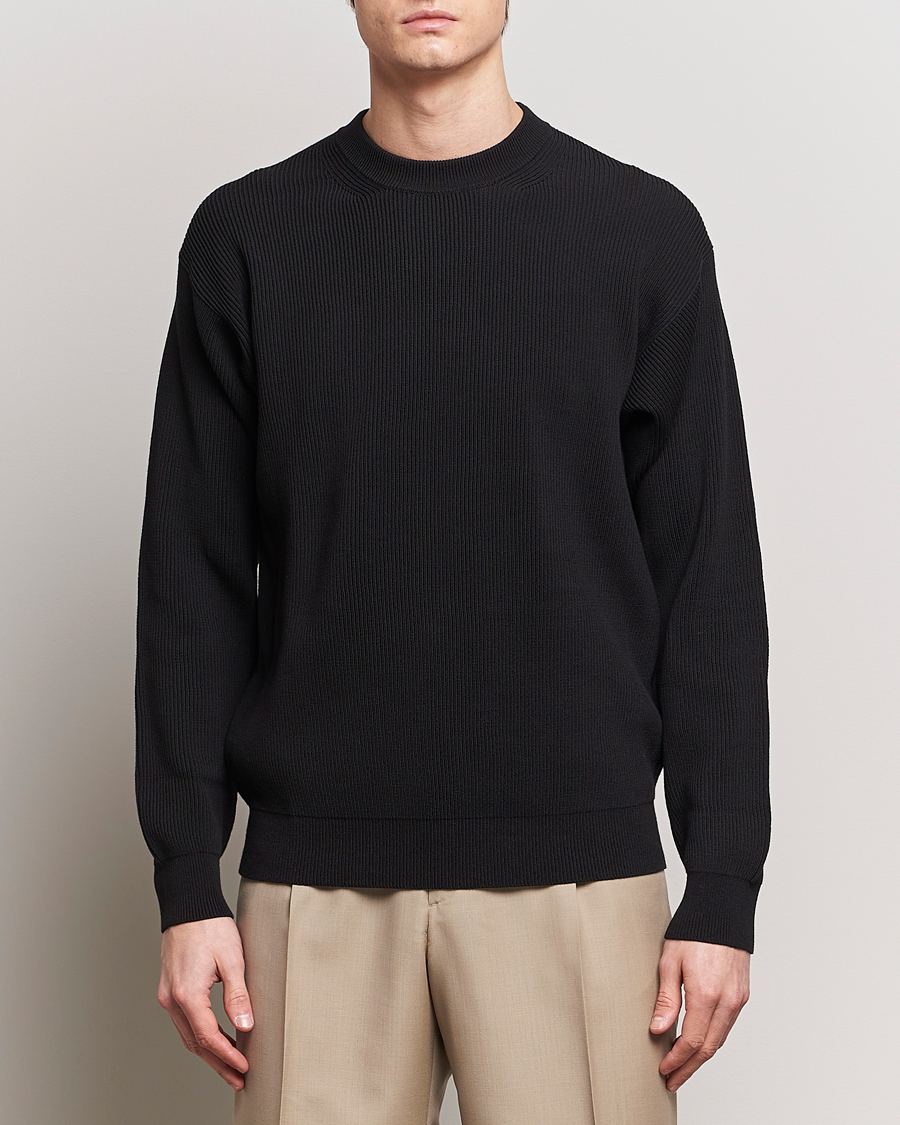 Heren | Japanese Department | Auralee | Hard Twist Rib Knit Pullover Black