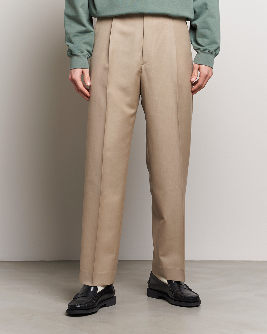 Heren | Formele broeken | Auralee | Tropical Wool/Mohair Slacks Beige