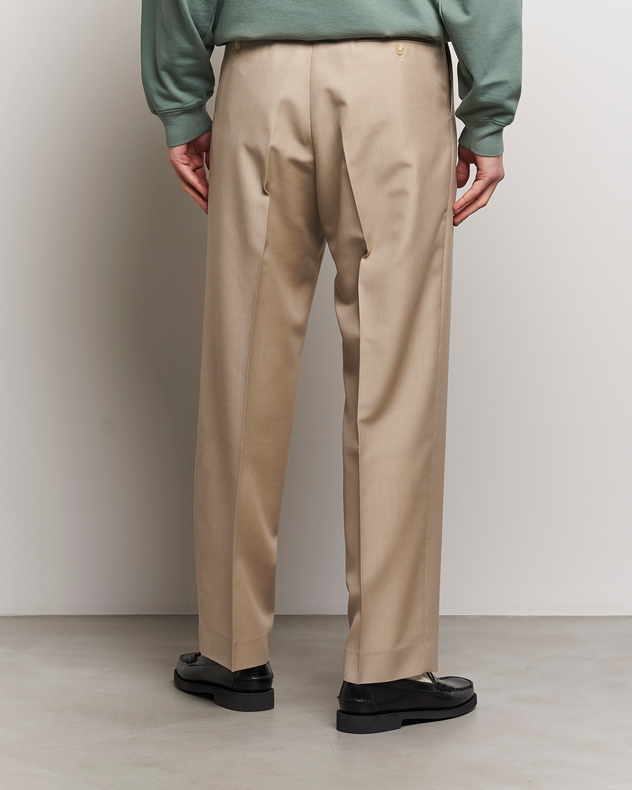 Heren | Broeken | Auralee | Tropical Wool/Mohair Slacks Beige