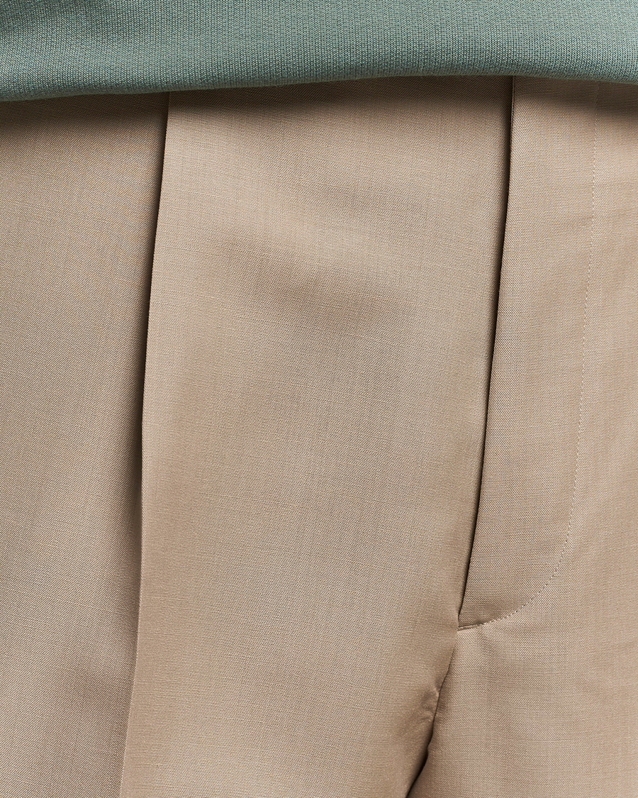 Heren | Broeken | Auralee | Tropical Wool/Mohair Slacks Beige