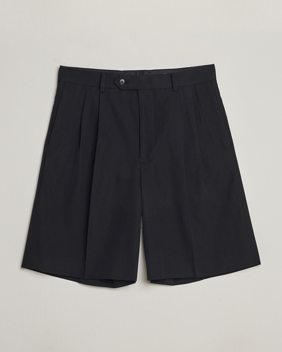 Heren | Korte broek | Auralee | Light Wool Gabardine Shorts Black