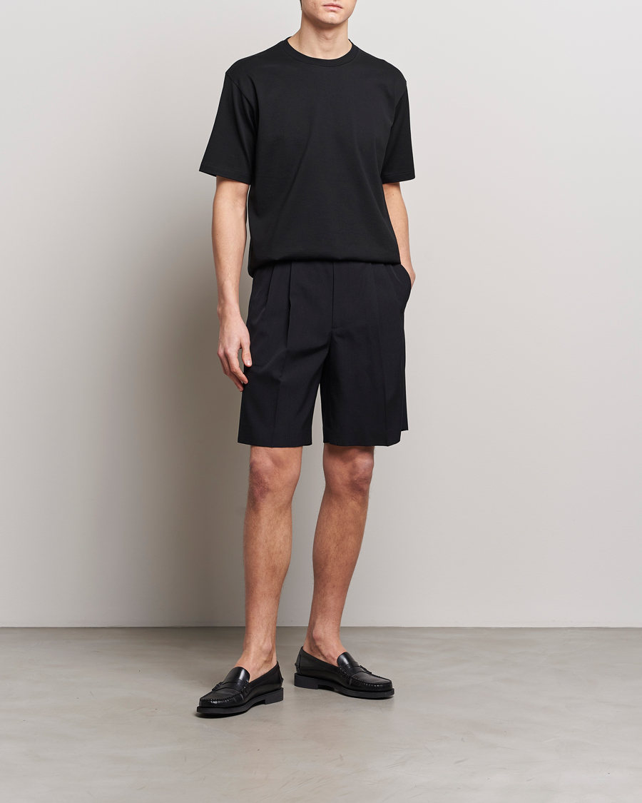 Heren | Korte broek | Auralee | Light Wool Gabardine Shorts Black