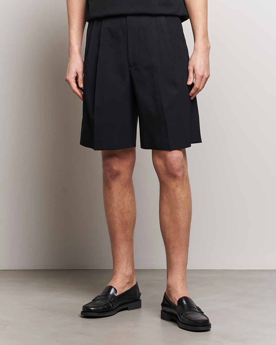 Heren | Afdelingen | Auralee | Light Wool Gabardine Shorts Black