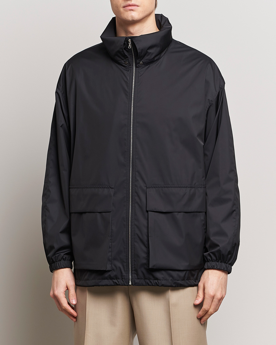 Heren | Japanese Department | Auralee | Polyester Satin Zip Jacket Black