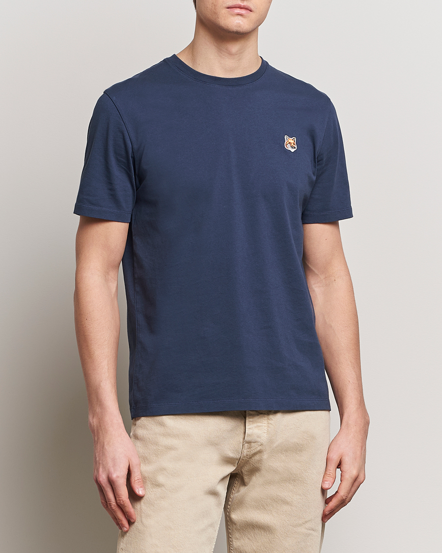 Heren | T-shirts | Maison Kitsuné | Fox Head T-Shirt Ink Blue