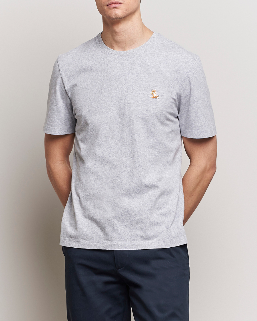 Heren | T-shirts met korte mouwen | Maison Kitsuné | Chillax Fox T-Shirt Light Grey Melange