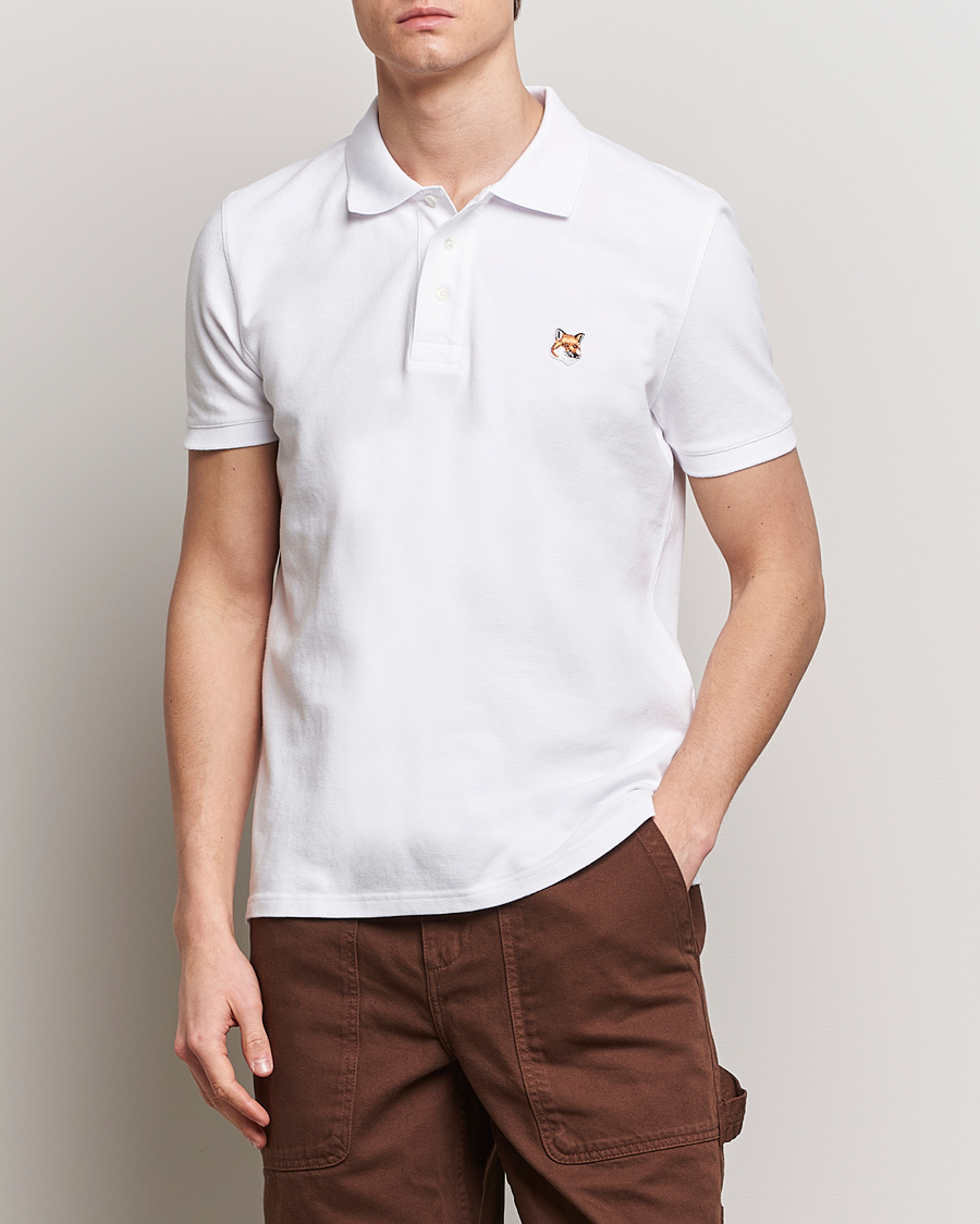 Heren | Poloshirts met korte mouwen | Maison Kitsuné | Fox Head Polo White