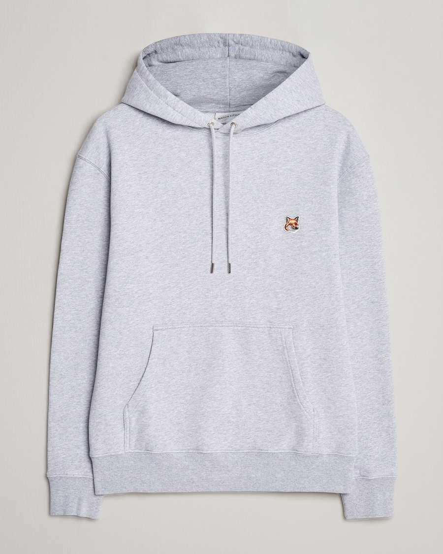 Heren | Truien | Maison Kitsuné | Fox Head Hoodie Light Grey Melange