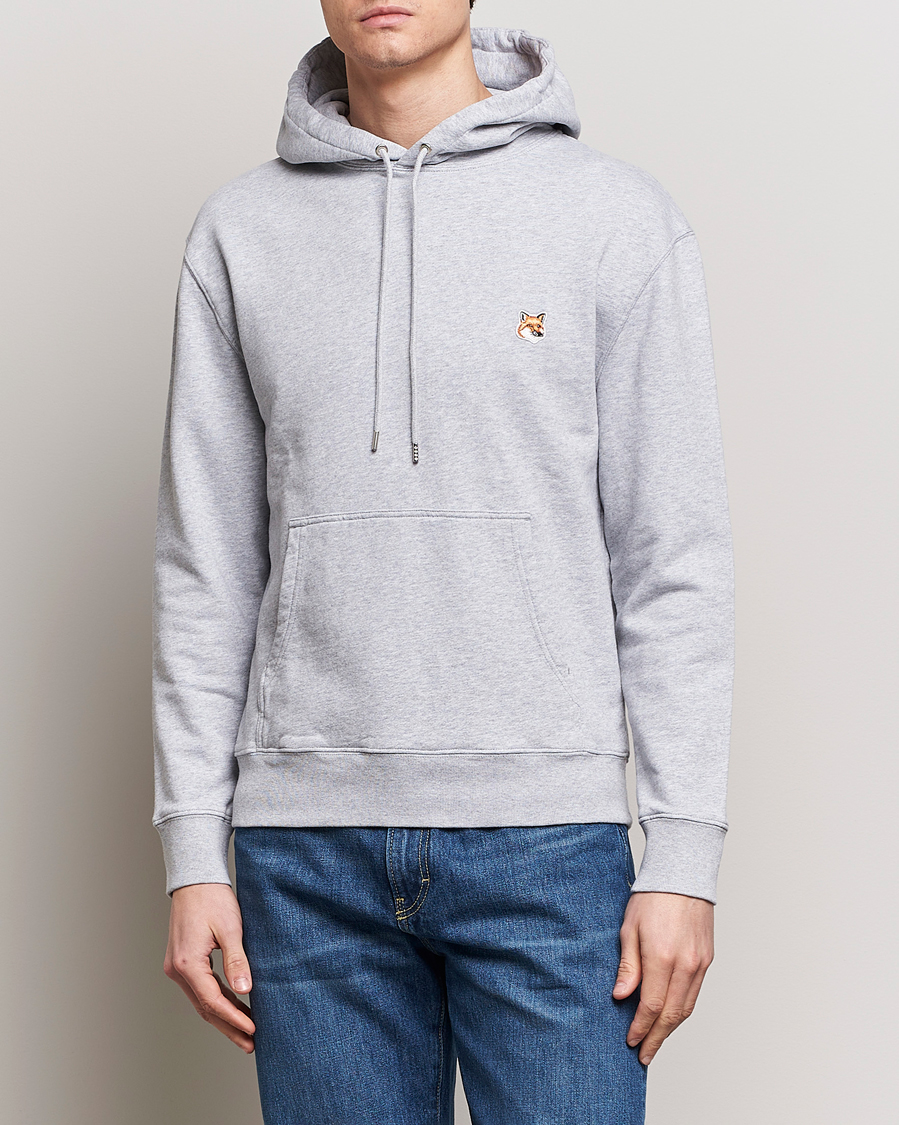 Heren |  | Maison Kitsuné | Fox Head Hoodie Light Grey Melange