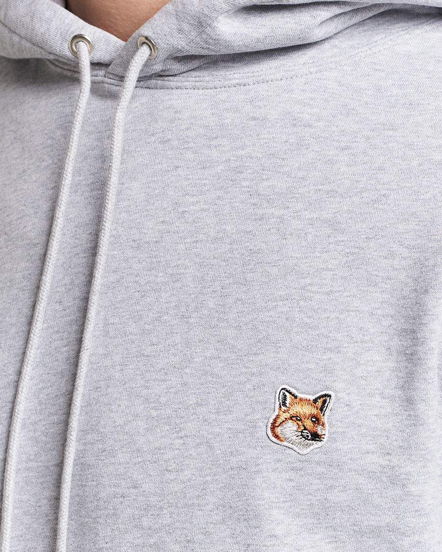 Heren | Truien | Maison Kitsuné | Fox Head Hoodie Light Grey Melange