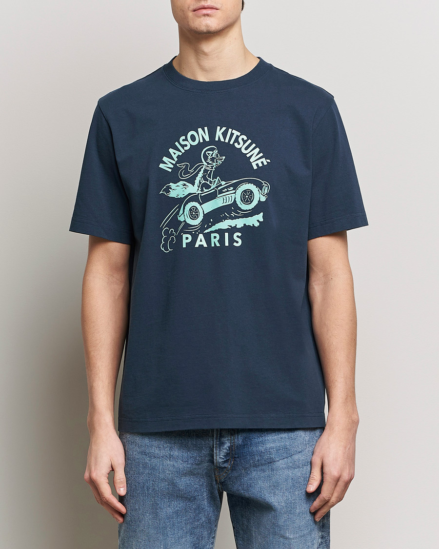 Men |  | Maison Kitsuné | Racing Fox T-Shirt Ink Blue