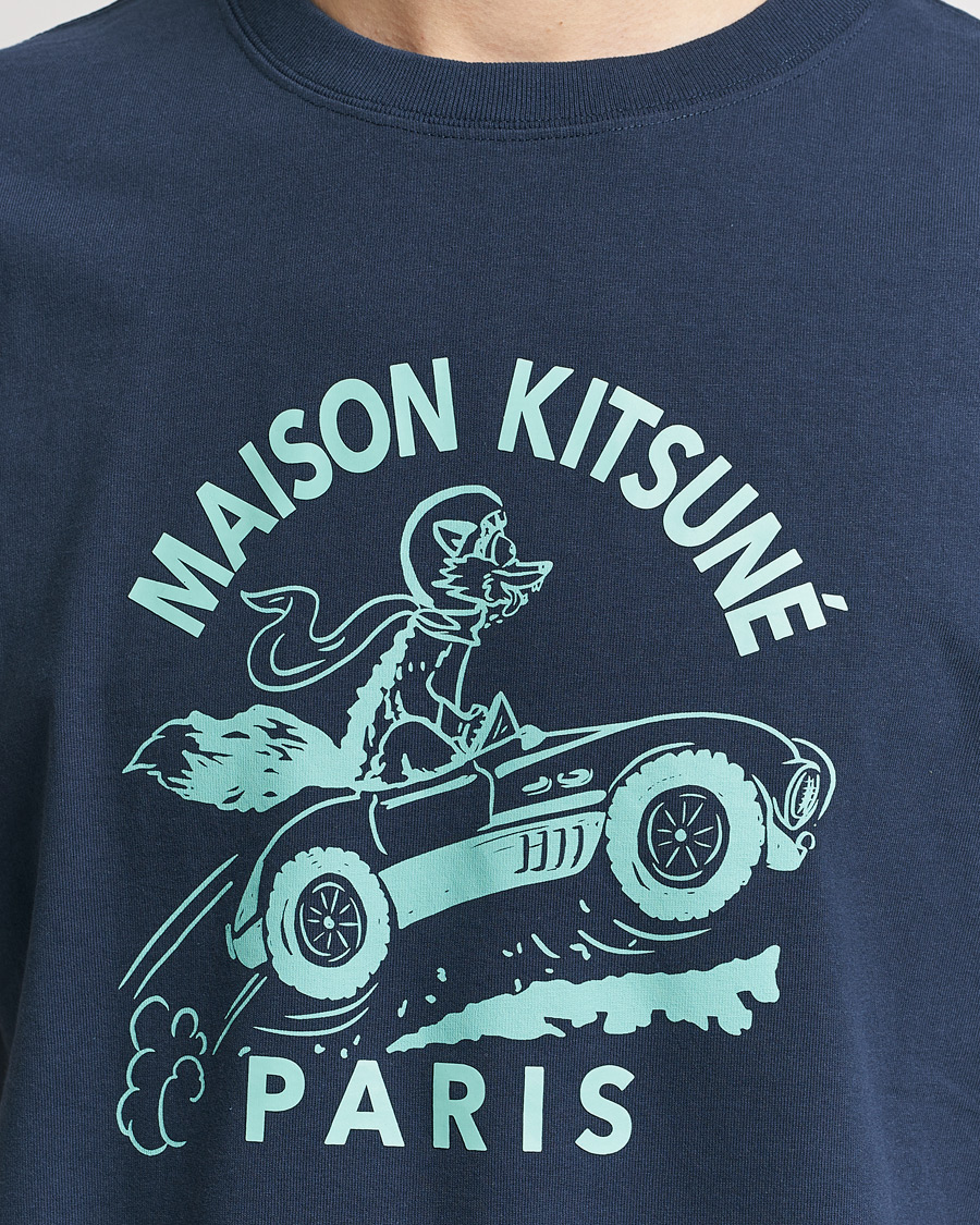 Heren | T-shirts | Maison Kitsuné | Racing Fox T-Shirt Ink Blue
