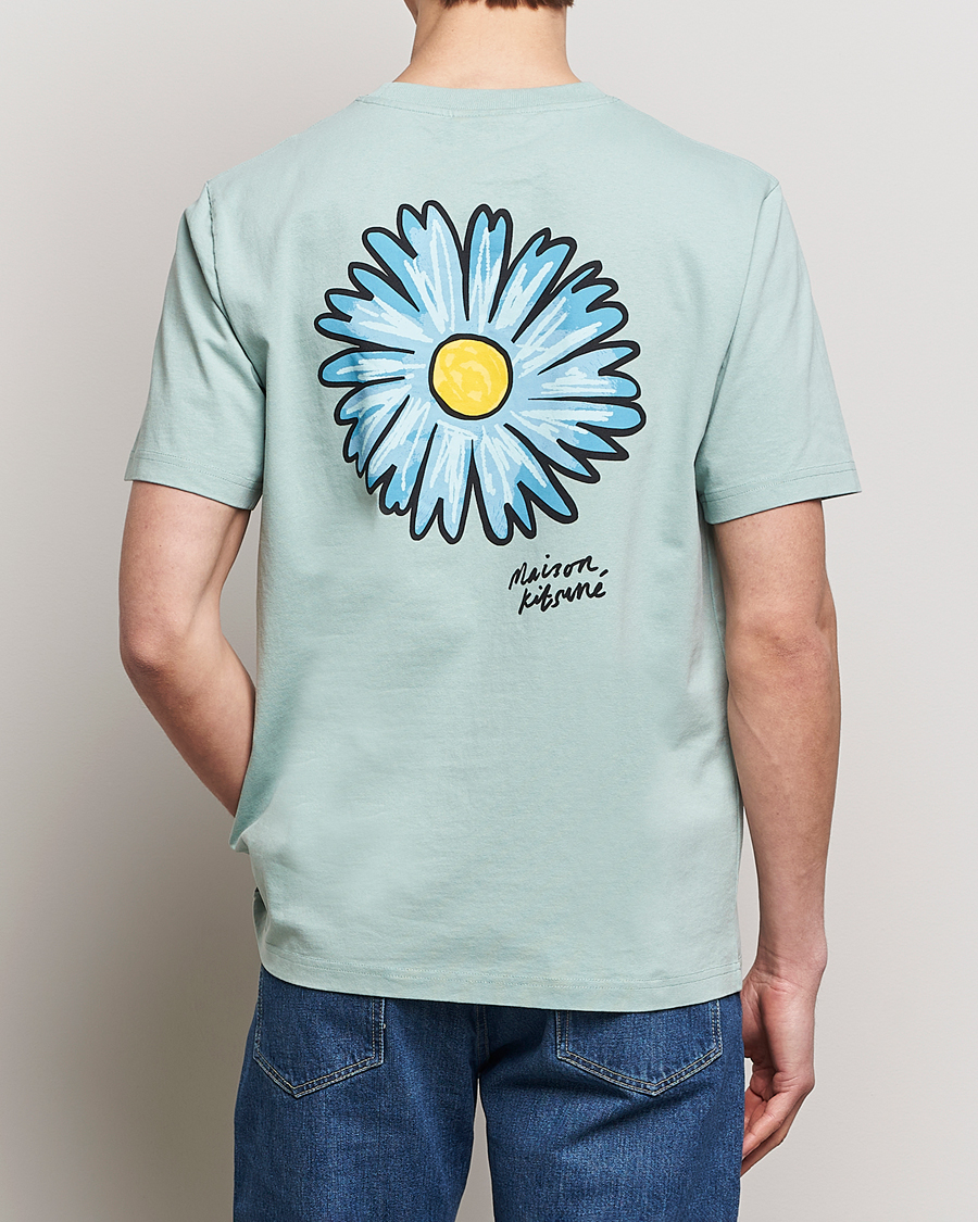 Heren | T-shirts | Maison Kitsuné | Floating Flower T-Shirt Seafoam Blue