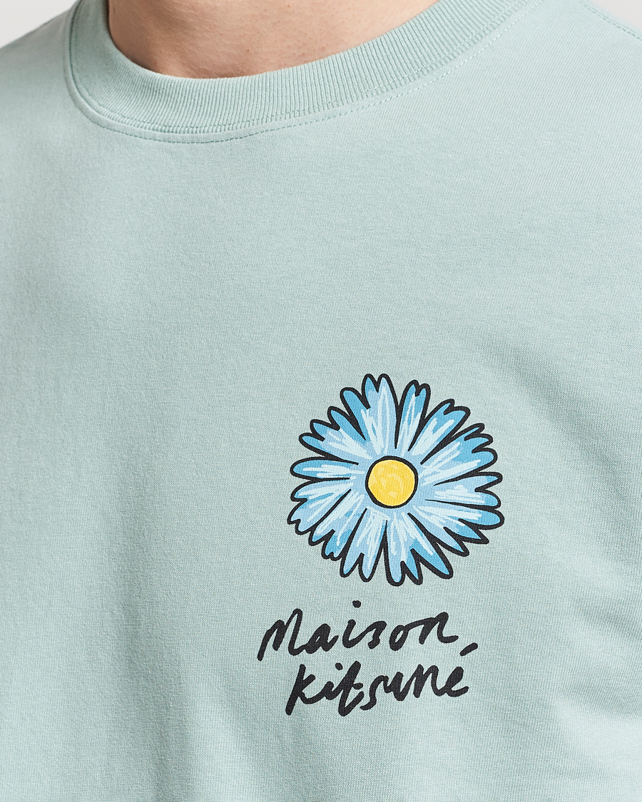 Heren | T-shirts | Maison Kitsuné | Floating Flower T-Shirt Seafoam Blue