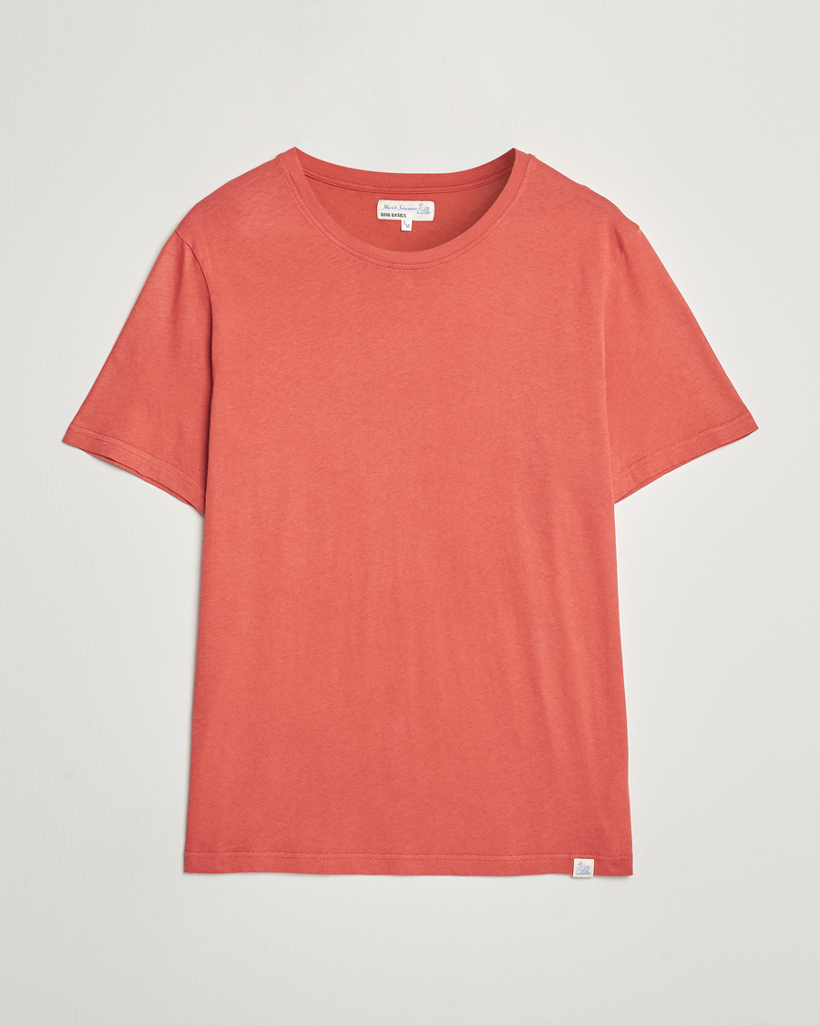 Heren | T-shirts | Merz b. Schwanen | Organic Cotton Washed Crew Neck T-Shirt Newman Red