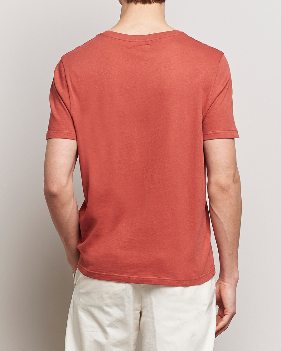 Heren | T-shirts | Merz b. Schwanen | Organic Cotton Washed Crew Neck T-Shirt Newman Red