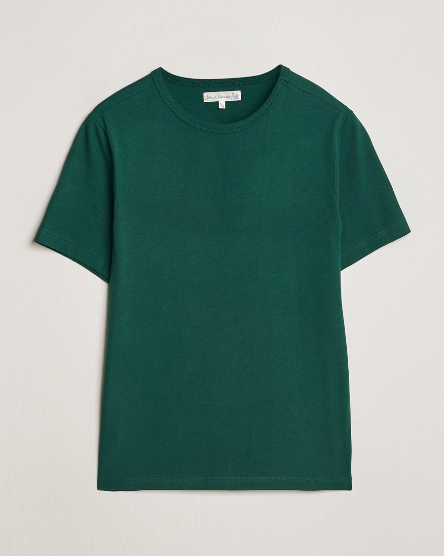 Heren | T-shirts | Merz b. Schwanen | 1950s Classic Loopwheeled T-Shirt Classic Green