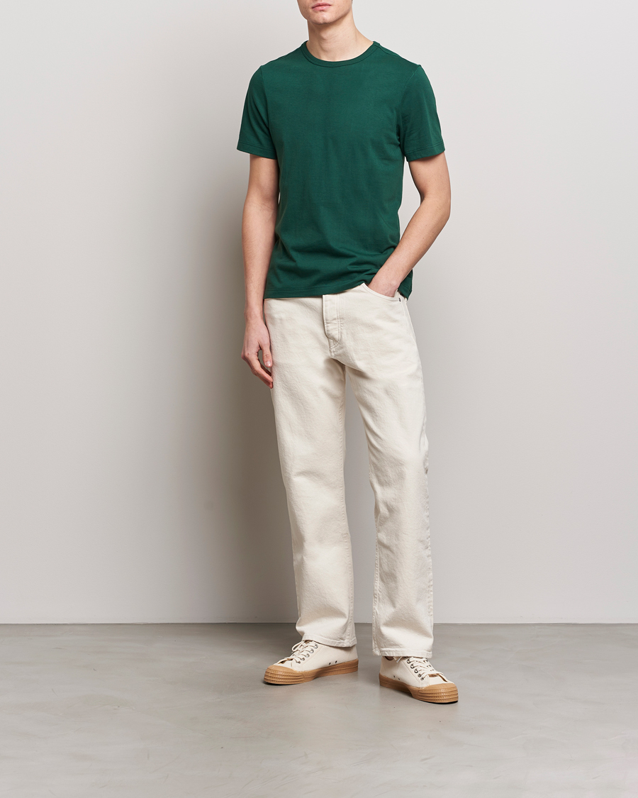 Heren | T-shirts | Merz b. Schwanen | 1950s Classic Loopwheeled T-Shirt Classic Green