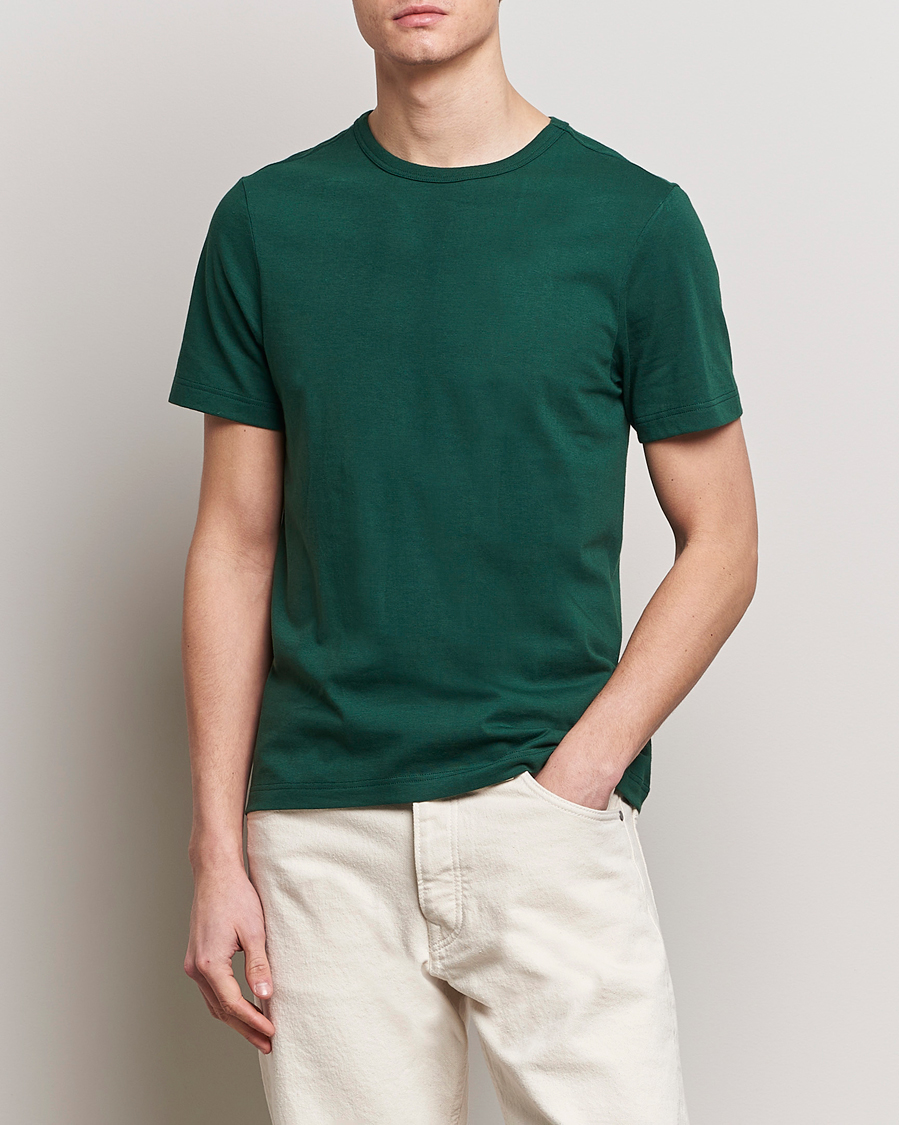 Heren | Kleding | Merz b. Schwanen | 1950s Classic Loopwheeled T-Shirt Classic Green