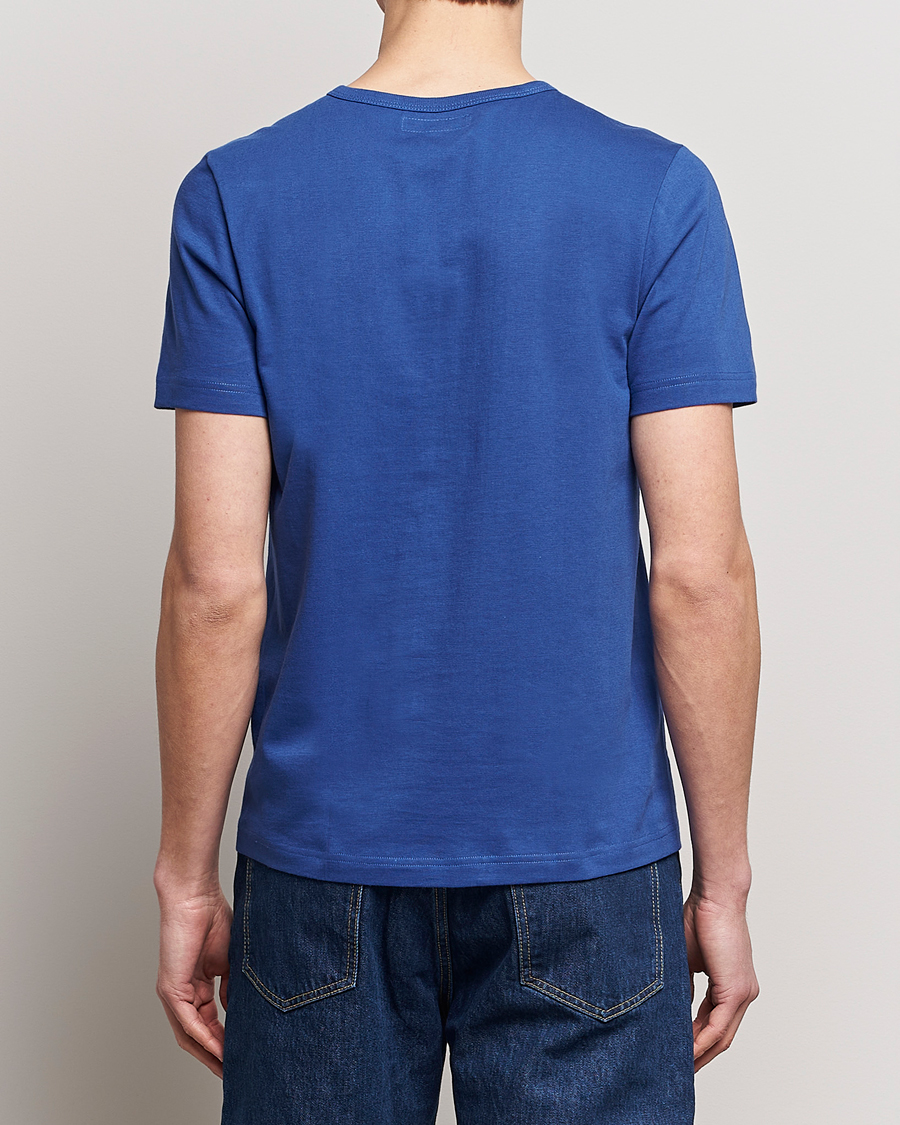 Heren | T-shirts | Merz b. Schwanen | 1950s Classic Loopwheeled T-Shirt Vintage Blue