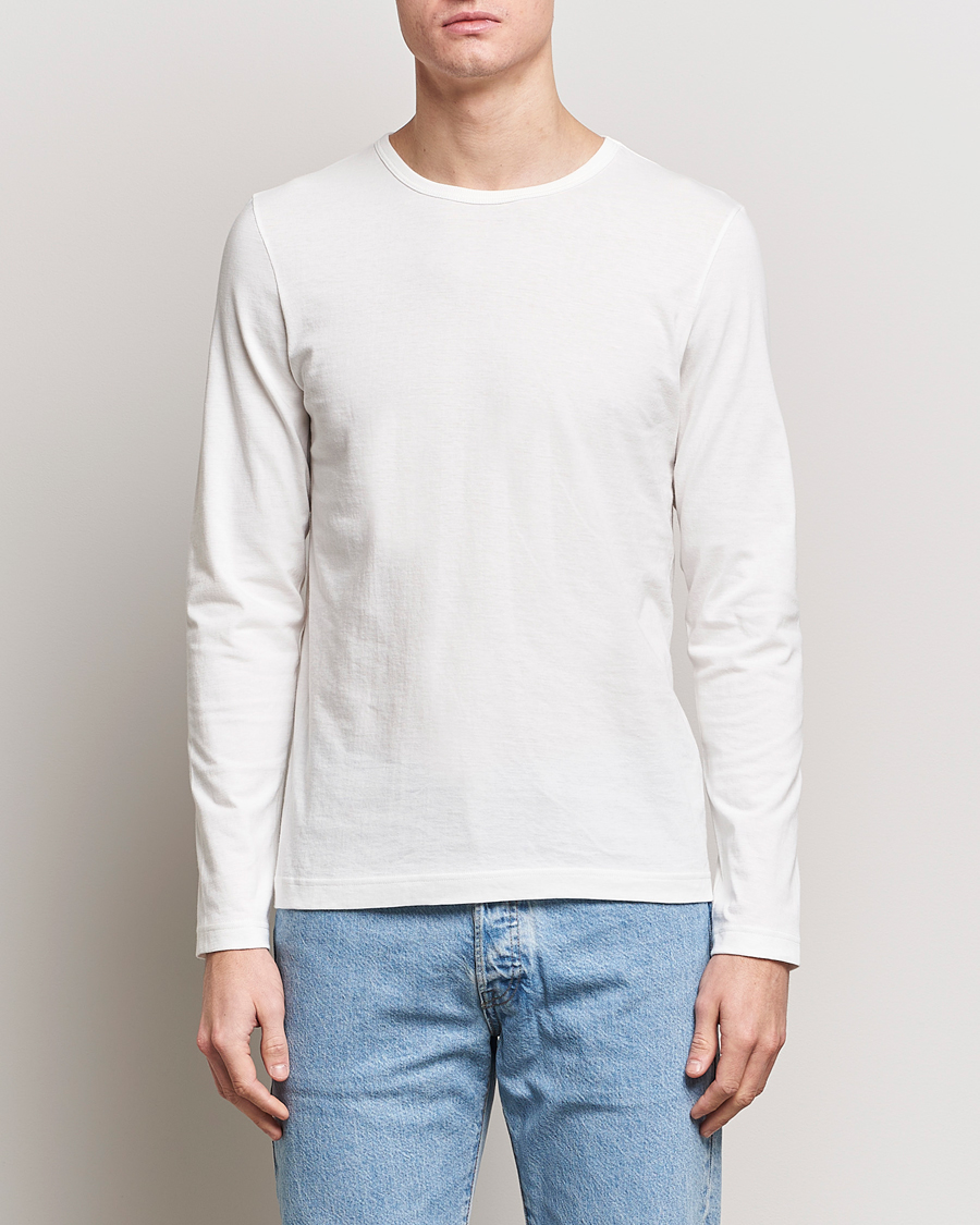 Heren | Contemporary Creators | Merz b. Schwanen | 1950s Classic Loopwheeled Longsleeve T-Shirt White