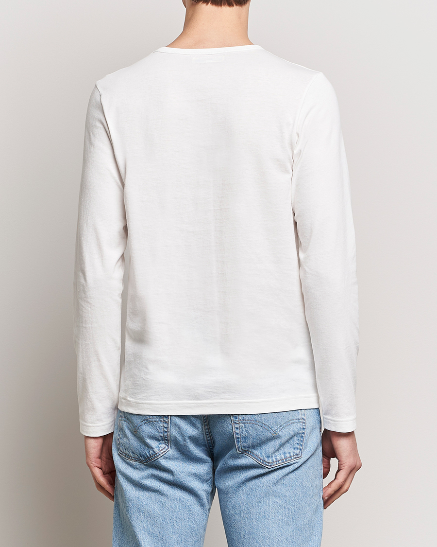 Heren | T-shirts | Merz b. Schwanen | 1950s Classic Loopwheeled Longsleeve T-Shirt White