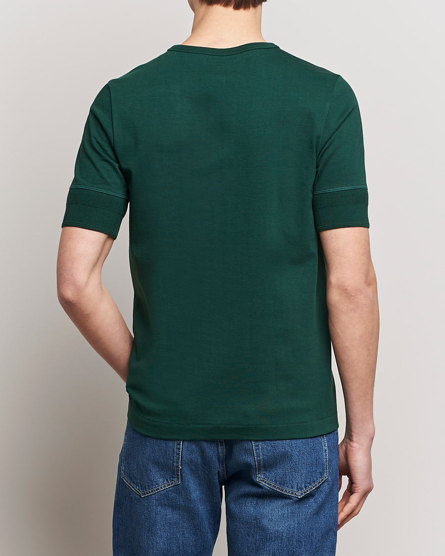 Heren | T-shirts | Merz b. Schwanen | Short Sleeve Organic Cotton Henley Classic Green