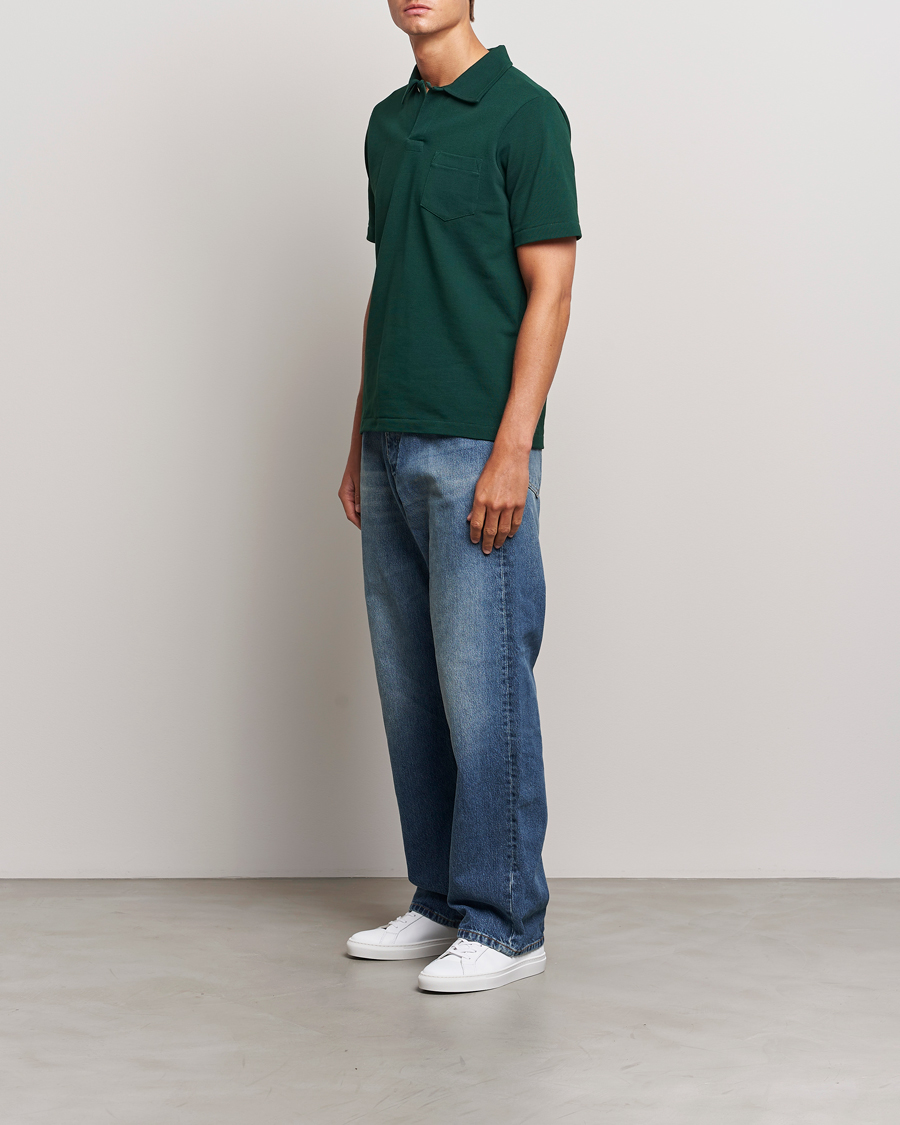 Heren | Polo's | Merz b. Schwanen | Organic Cotton Washed Polo Classic Green