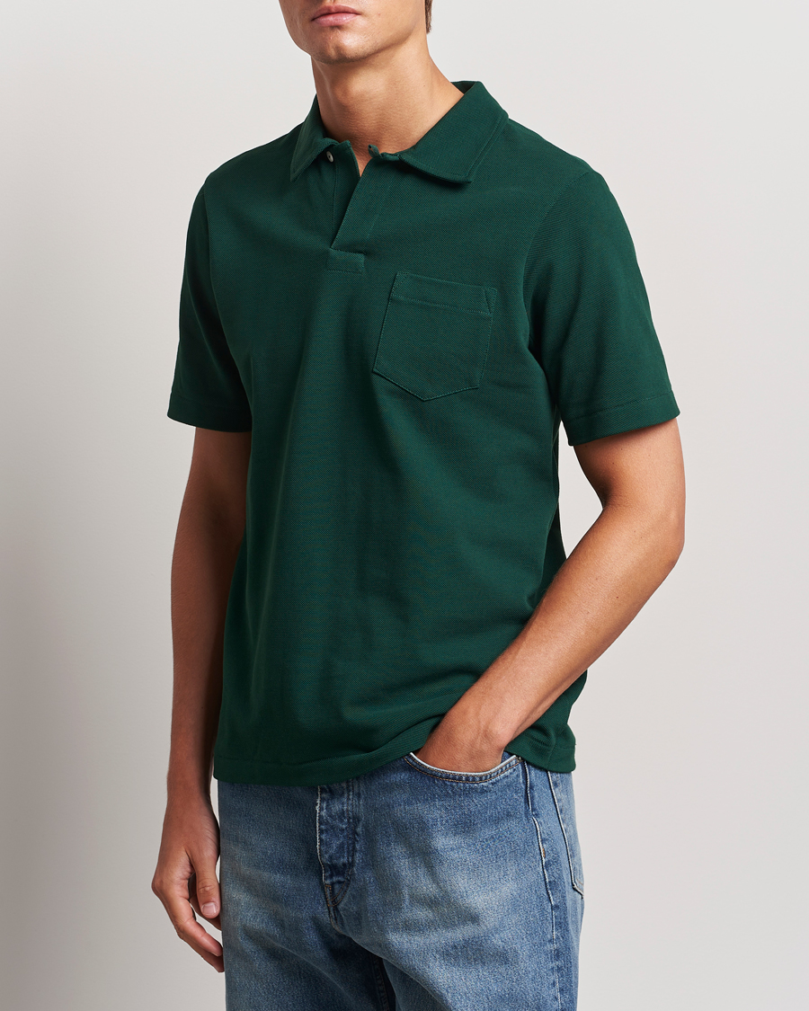 Heren | Polo's | Merz b. Schwanen | Organic Cotton Washed Polo Classic Green
