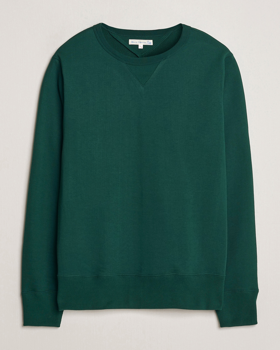 Heren | Truien | Merz b. Schwanen | Organic Cotton Crew Neck Sweatshirt Classic Green