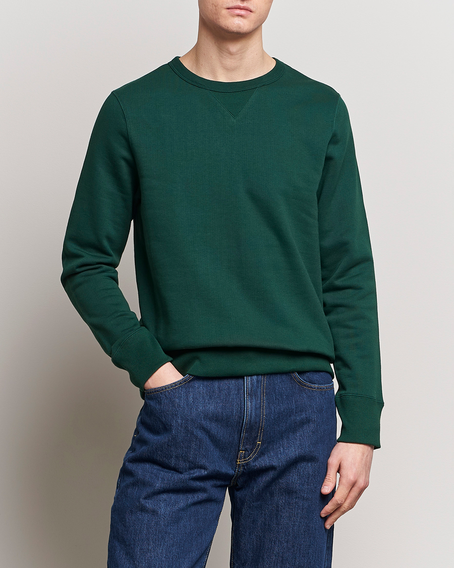 Heren | Contemporary Creators | Merz b. Schwanen | Organic Cotton Crew Neck Sweatshirt Classic Green