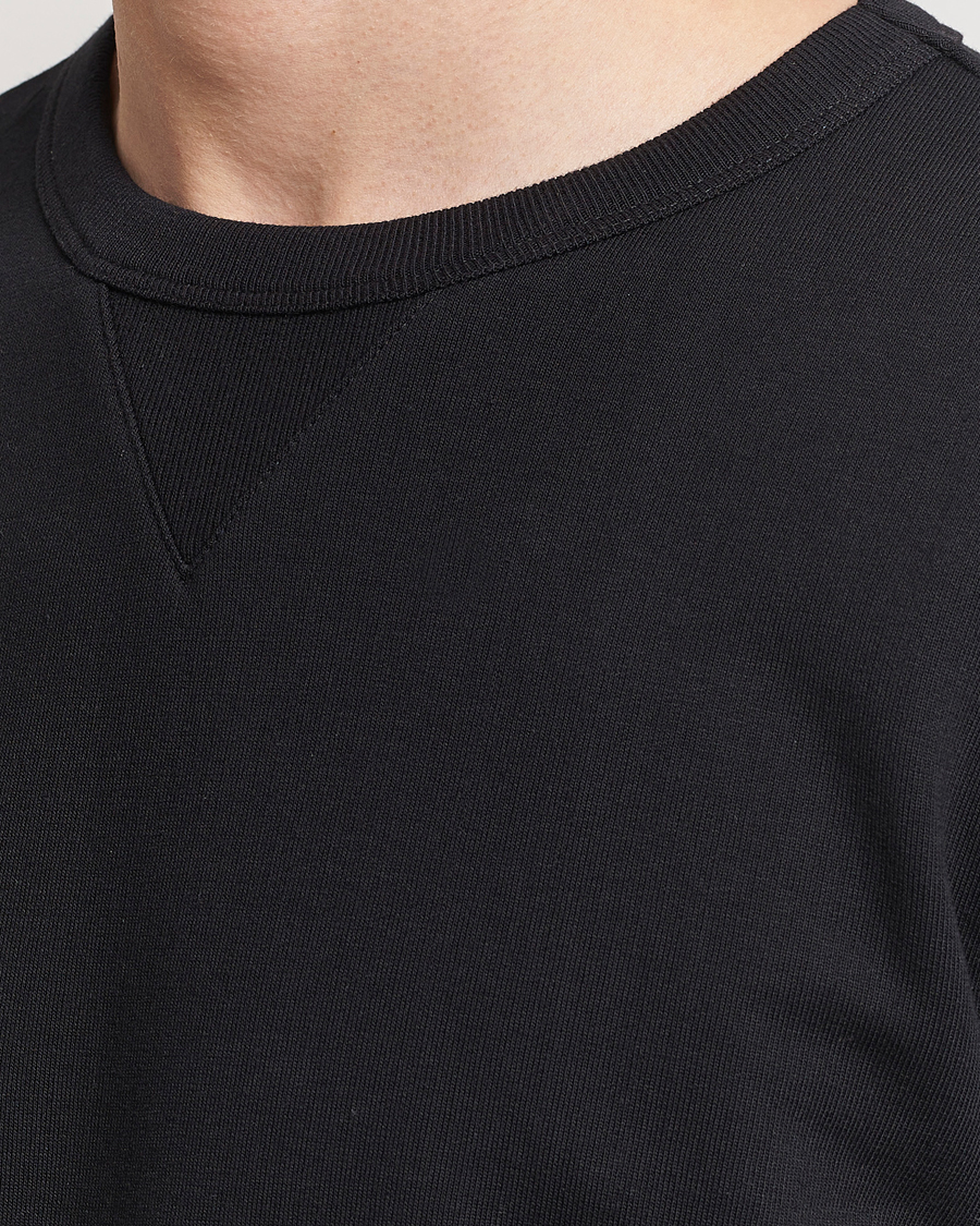 Heren | Truien | Merz b. Schwanen | Organic Cotton Crew Neck Sweatshirt Black