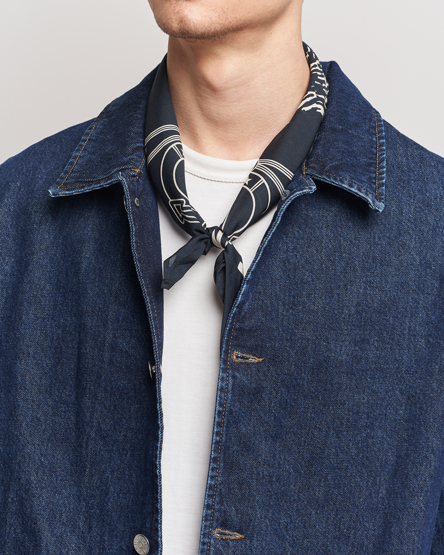 Men | Dress Scarves | Merz b. Schwanen | Cotton Bandana Charcoal