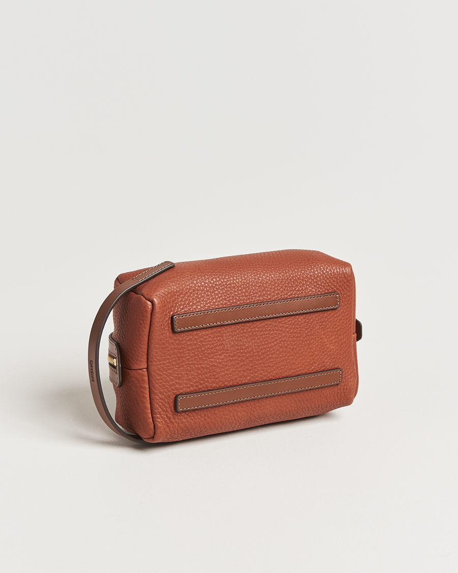Heren | Tassen | Mismo | Groom Pebbled Leather Washbag Tabac/Cuoio