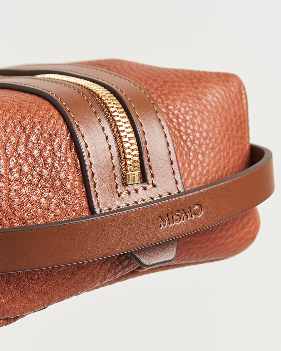 Heren | Tassen | Mismo | Groom Pebbled Leather Washbag Tabac/Cuoio