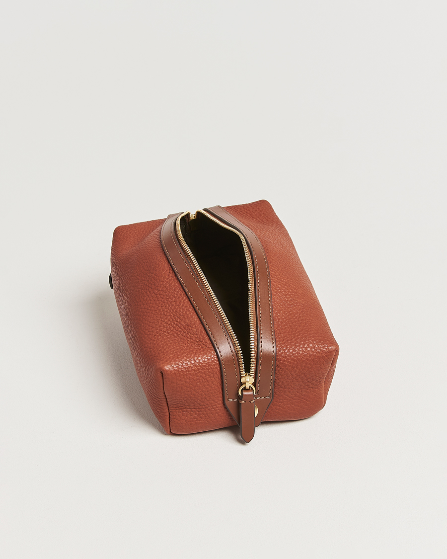 Heren | Tassen | Mismo | Groom Pebbled Leather Washbag Tabac/Cuoio