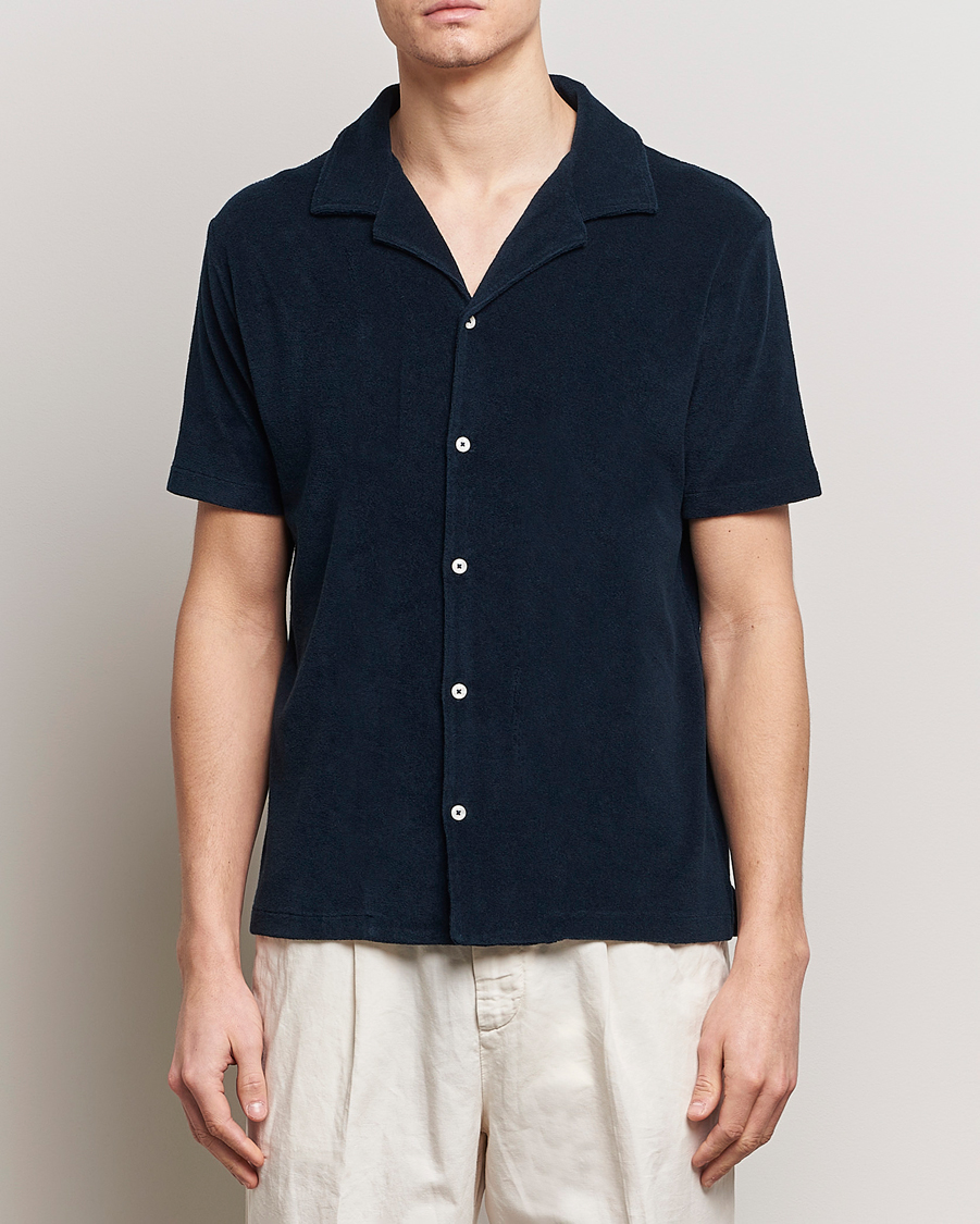 Heren | Casual | Altea | Terry Bowling Shirt Navy