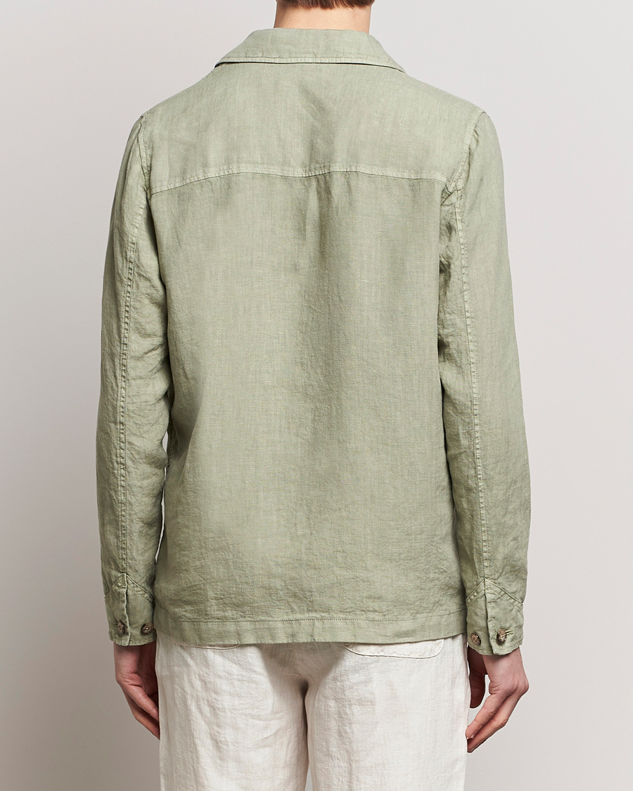 Heren | Overhemden | Altea | Linen Shirt Jacket Olive