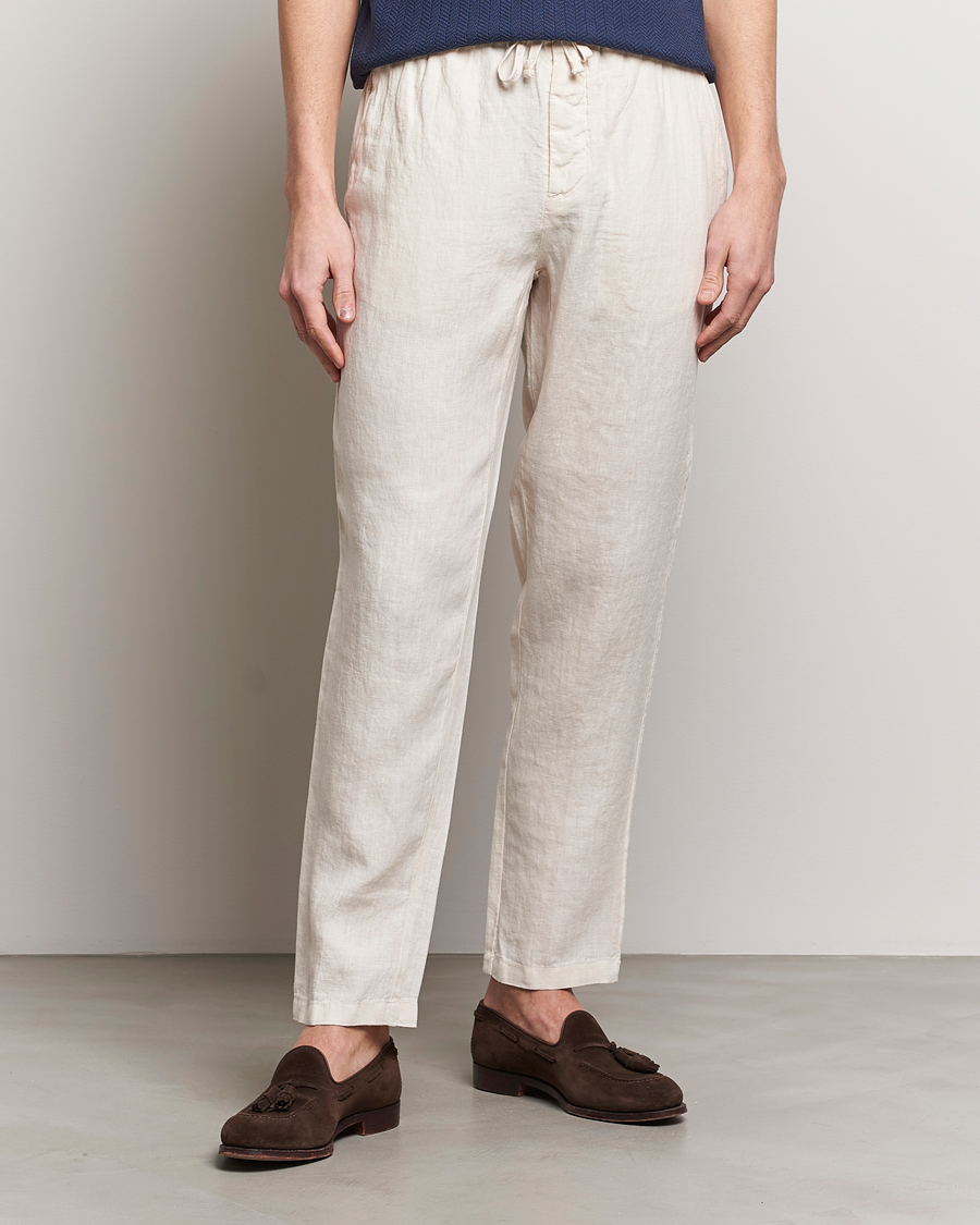 Heren | Broeken | Altea | Linen Drawstring Pants Beige